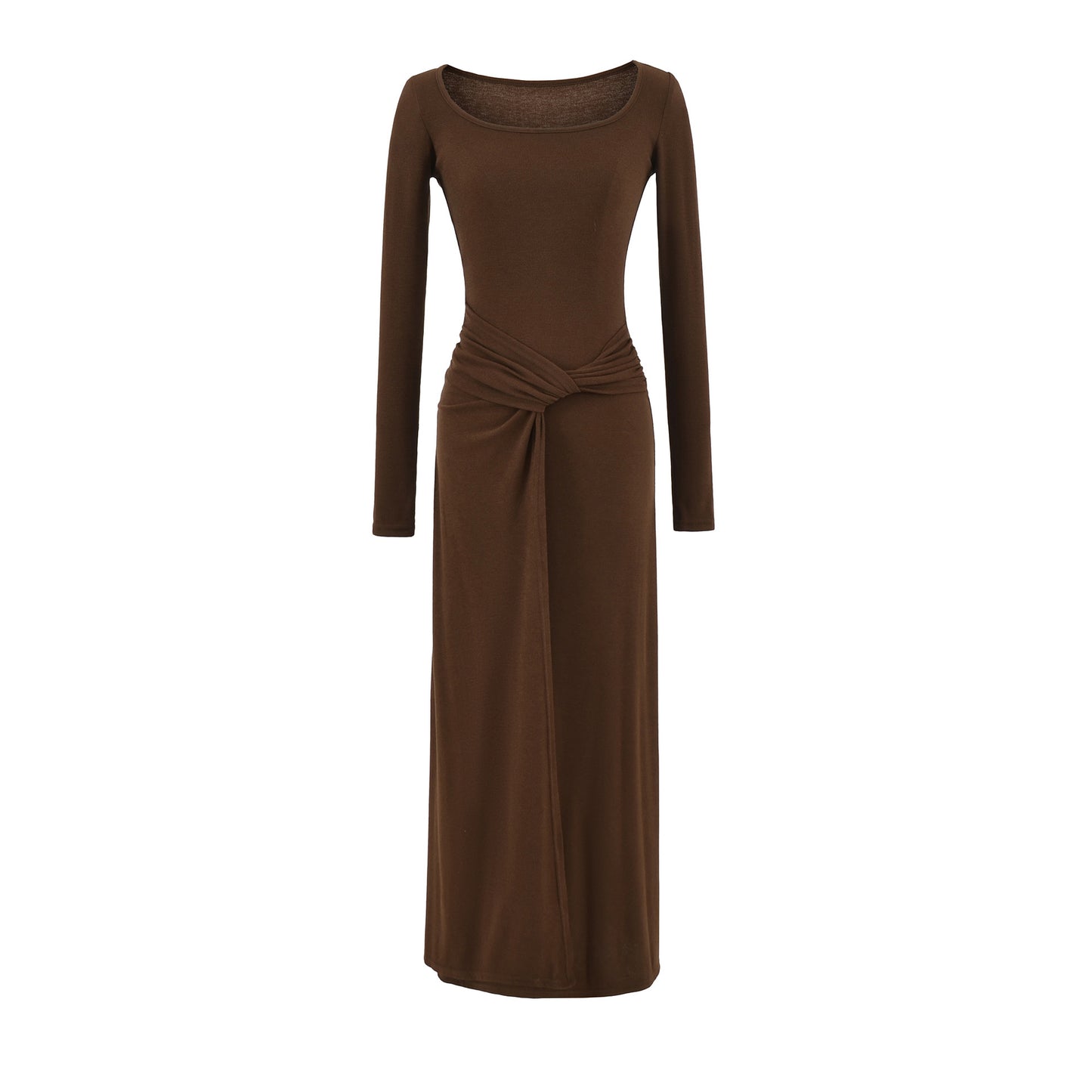 Slim fit square neck long sleeved dress