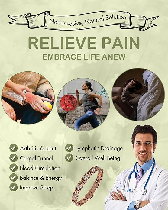 🔥Skavix® Copper Bracelets for Women. Pure Copper Magnetic Bracelet with 3800 Gauss Effective Magnets