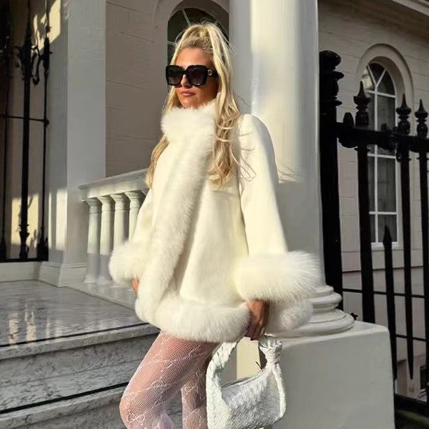 Mao Mao patchwork woolen coat jacket