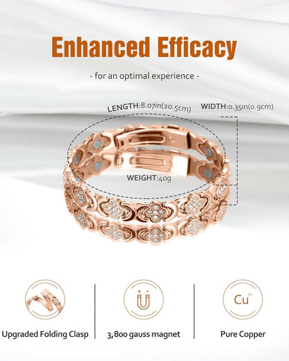 🔥Skavix® Copper Bracelets for Women. Pure Copper Magnetic Bracelet with 3800 Gauss Effective Magnets