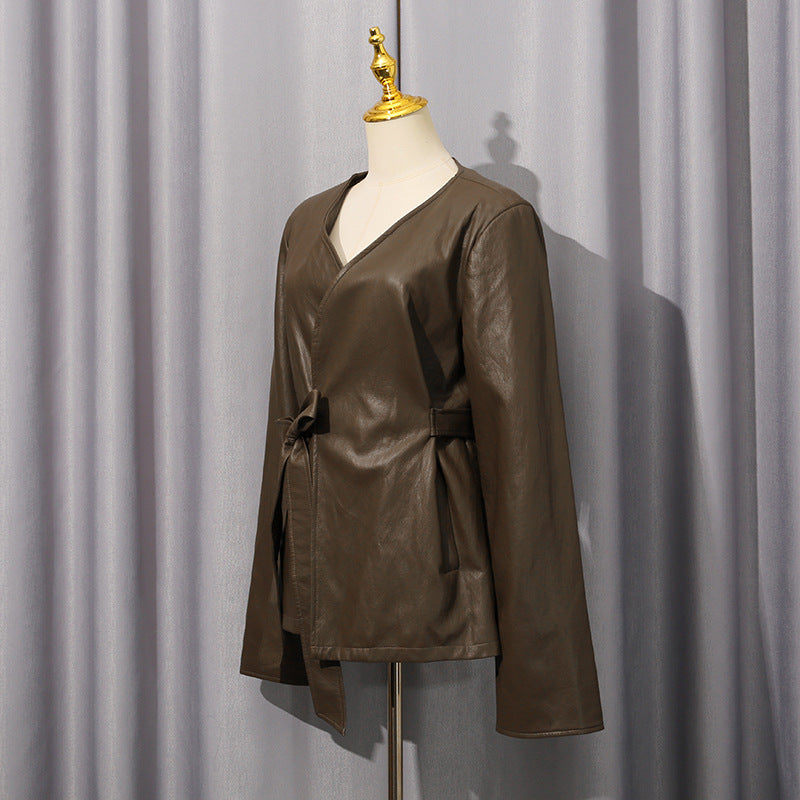 Solid color short jacket for women