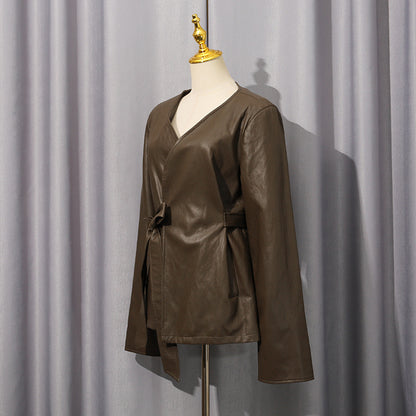 Solid color short jacket for women