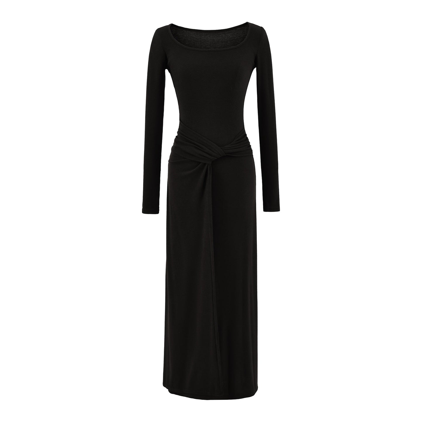 Slim fit square neck long sleeved dress