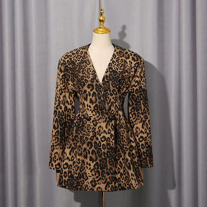 Tailored leopard print suit