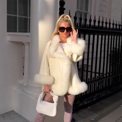 Mao Mao patchwork woolen coat jacket