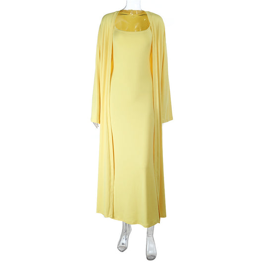 Casual sexy slim fit long top set for women