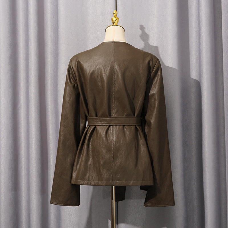 Solid color short jacket for women