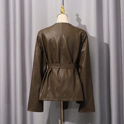 Solid color short jacket for women