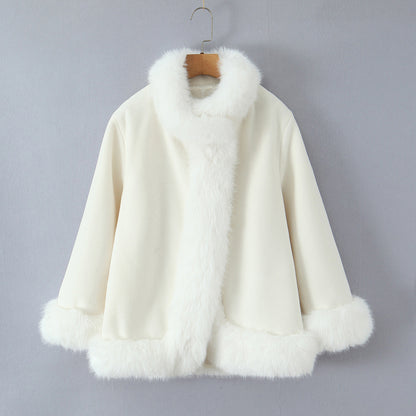 Mao Mao patchwork woolen coat jacket