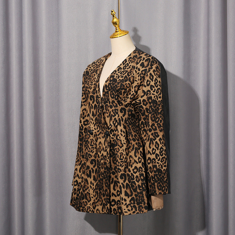 Tailored leopard print suit