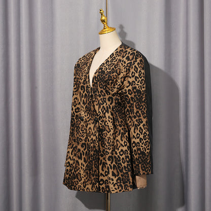 Tailored leopard print suit