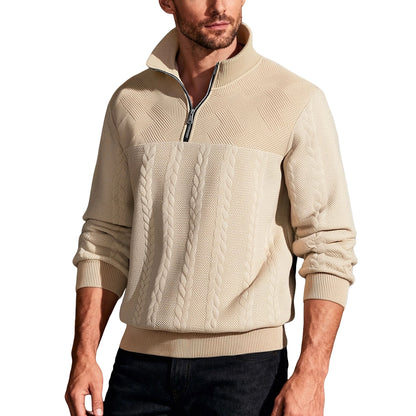 Stand up collar zipper pullover hoodie