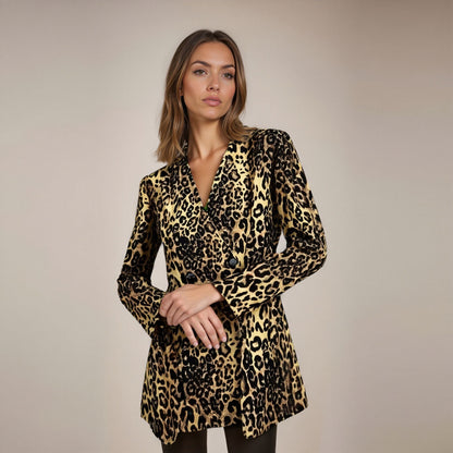 Tailored leopard print suit