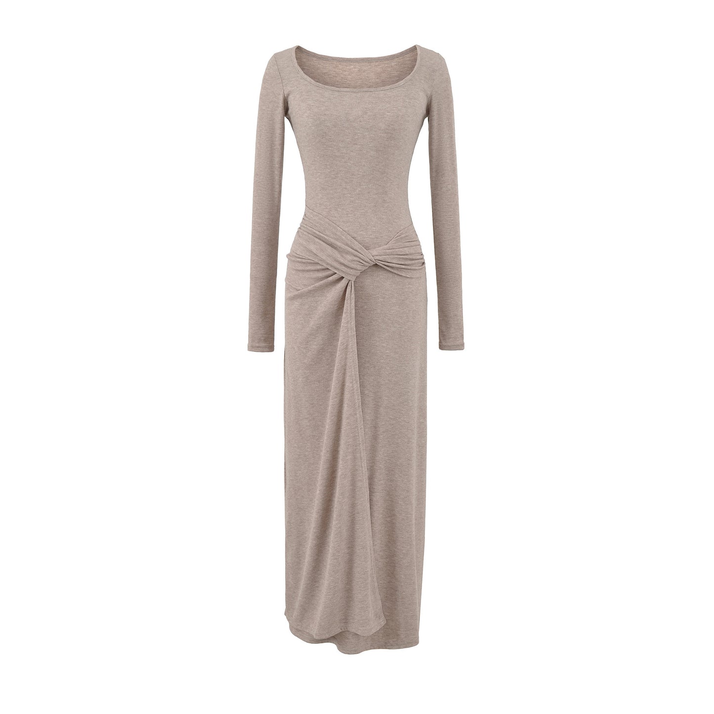 Slim fit square neck long sleeved dress