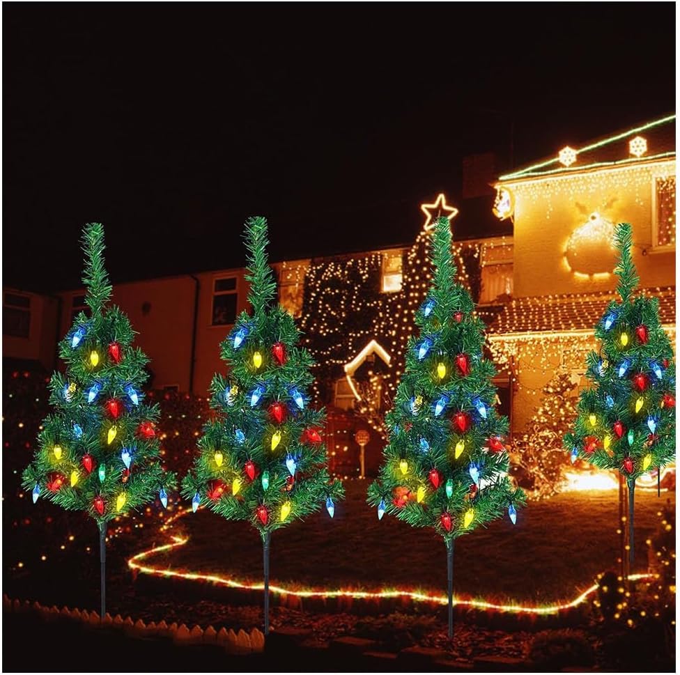 4-in-1 Aurora Haven Outdoor LED Light – Solar Waterproof Christmas Garden Decoration